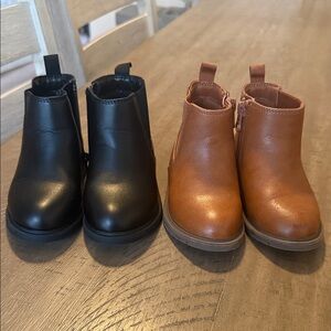 Cat & Jack Black and Brown Kids Boots